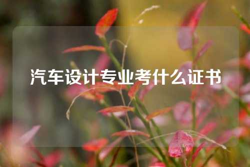 汽车设计专业考什么证书