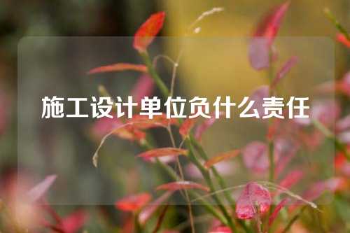 施工设计单位负什么责任