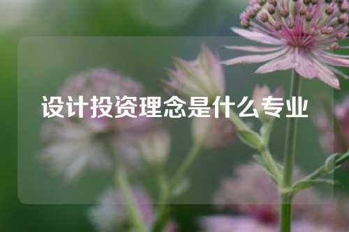 设计投资理念是什么专业