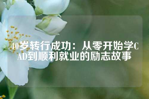 40岁转行成功：从零开始学CAD到顺利就业的励志故事