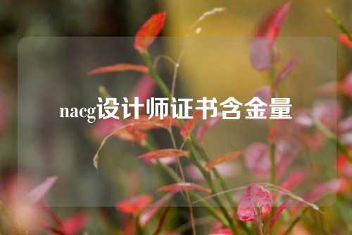 nacg设计师证书含金量
