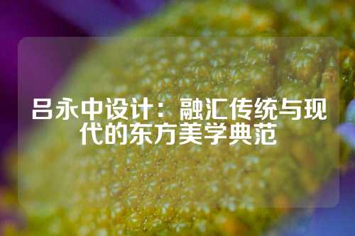 吕永中设计：融汇传统与现代的东方美学典范