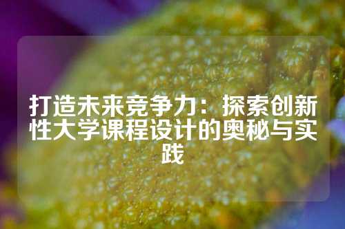打造未来竞争力：探索创新性大学课程设计的奥秘与实践