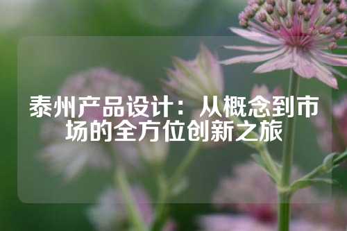 泰州产品设计：从概念到市场的全方位创新之旅