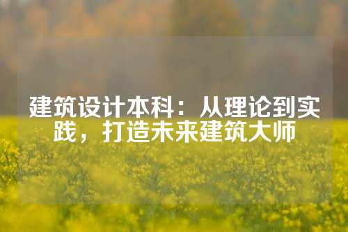 建筑设计本科：从理论到实践，打造未来建筑大师