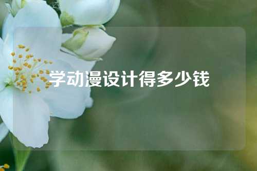 学动漫设计得多少钱