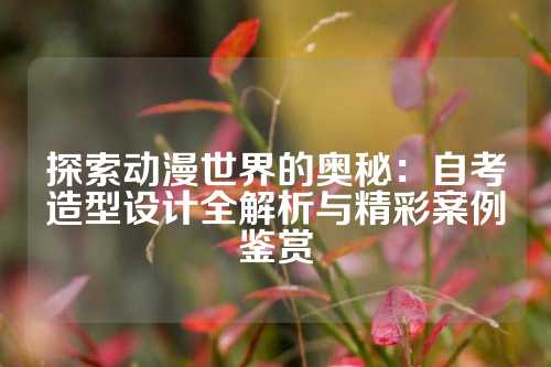 探索动漫世界的奥秘：自考造型设计全解析与精彩案例鉴赏